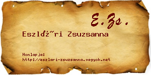 Eszlári Zsuzsanna névjegykártya