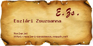 Eszlári Zsuzsanna névjegykártya